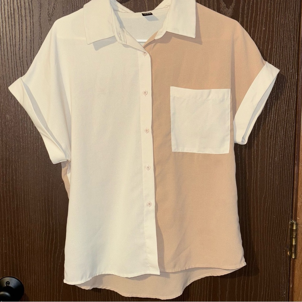 Women Tan/Cream,Button Down Shirt